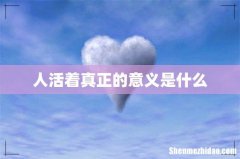 人活着真正的意义是什么