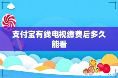 支付宝有线电视缴费后多久能看