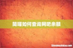 简喵如何查询网吧余额