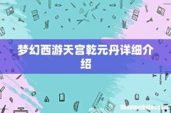梦幻西游天宫乾元丹详细介绍