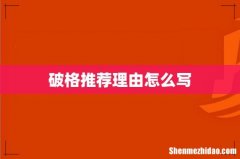 破格推荐理由怎么写