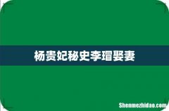 杨贵妃秘史李瑁娶妻