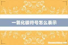 一氧化碳符号怎么表示