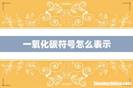 一氧化碳符号怎么表示