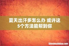 夏天出汗多怎么办 或许这5个方法能帮到你