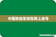 中国移动怎样在网上选号