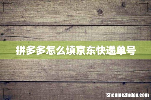 拼多多怎么填京东快递单号