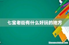 七宝老街有什么好玩的地方