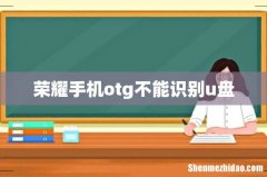 荣耀手机otg不能识别u盘