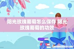 阳光玫瑰葡萄怎么保存 阳光玫瑰葡萄的功效