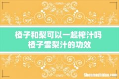 橙子和梨可以一起榨汁吗 橙子雪梨汁的功效