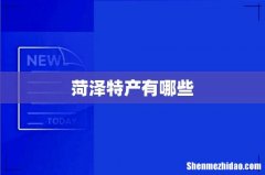 菏泽特产有哪些