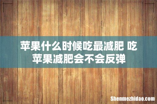 苹果什么时候吃最减肥 吃苹果减肥会不会反弹