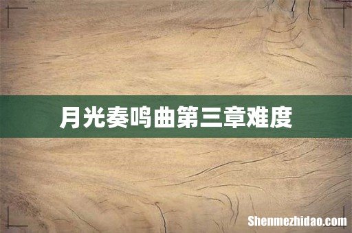 月光奏鸣曲第三章难度