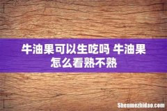 牛油果可以生吃吗 牛油果怎么看熟不熟