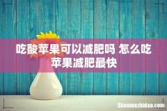 吃酸苹果可以减肥吗 怎么吃苹果减肥最快