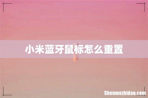 小米蓝牙鼠标怎么重置