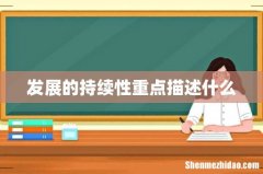 发展的持续性重点描述什么