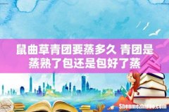 鼠曲草青团要蒸多久 青团是蒸熟了包还是包好了蒸