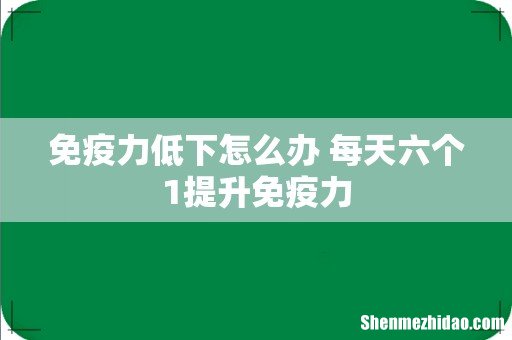 免疫力低下怎么办 每天六个1提升免疫力