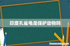 印度孔雀龟是保护动物吗