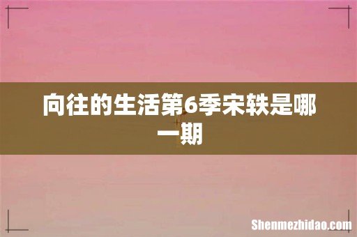向往的生活第6季宋轶是哪一期
