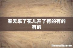 春天来了花儿开了有的有的有的