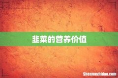 韭菜的营养价值
