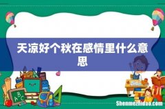 天凉好个秋在感情里什么意思