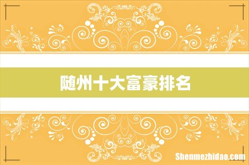 随州十大富豪排名