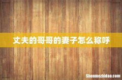 丈夫的哥哥的妻子怎么称呼