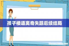 孩子楼道离奇失踪后续结局