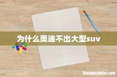 为什么奥迪不出大型suv