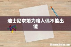 迪士尼求婚为啥人偶不能出镜