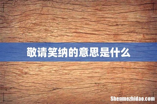 敬请笑纳的意思是什么