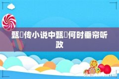 甄嬛传小说中甄嬛何时垂帘听政