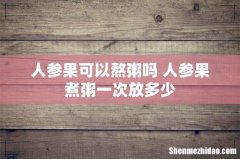 人参果可以熬粥吗 人参果煮粥一次放多少