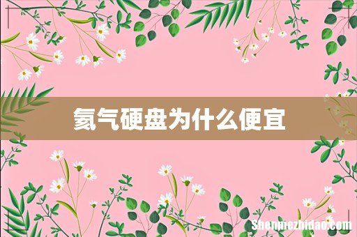 氦气硬盘为什么便宜