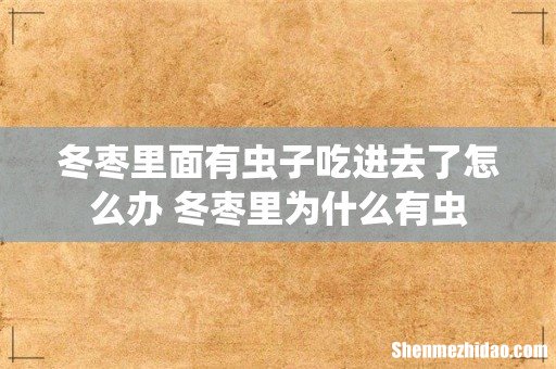 冬枣里面有虫子吃进去了怎么办 冬枣里为什么有虫