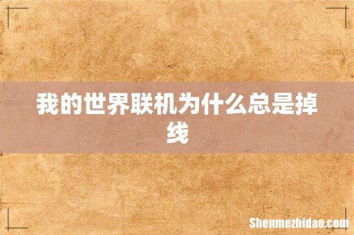 我的世界联机为什么总是掉线