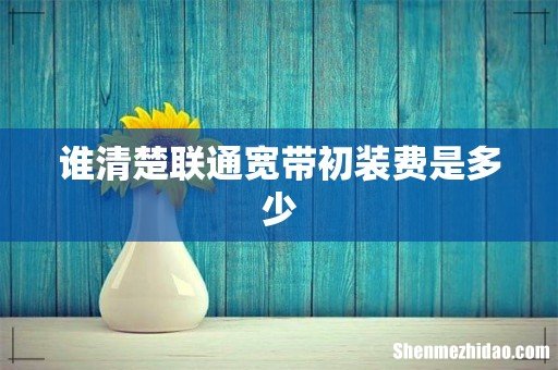 谁清楚联通宽带初装费是多少