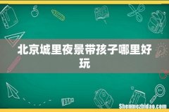 北京城里夜景带孩子哪里好玩