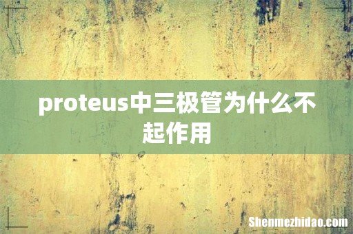 proteus中三极管为什么不起作用