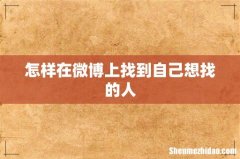 怎样在微博上找到自己想找的人