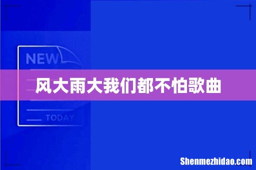 风大雨大我们都不怕歌曲