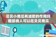 贝贝小南瓜有减肥的作用吗 糖尿病人可以吃贝贝南瓜吗