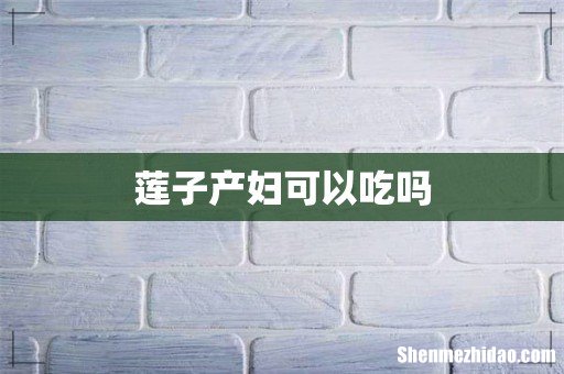 莲子产妇可以吃吗
