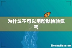 为什么不可以用酚酞检验氨气