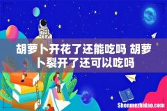 胡萝卜开花了还能吃吗 胡萝卜裂开了还可以吃吗