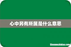 心中另有所属是什么意思